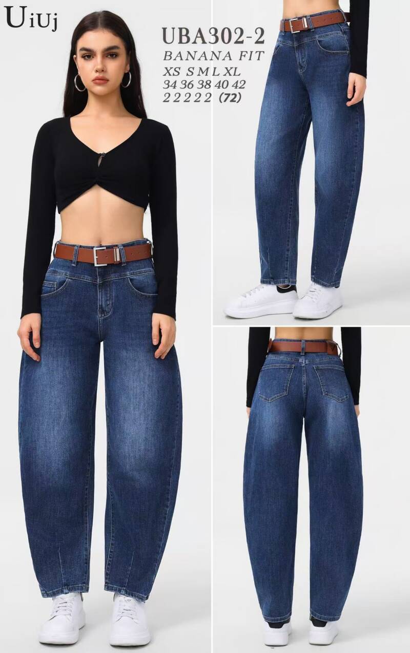 Spodnie damskie jeansy Roz XS-XL, 1 Kolor Paczka 12 szt